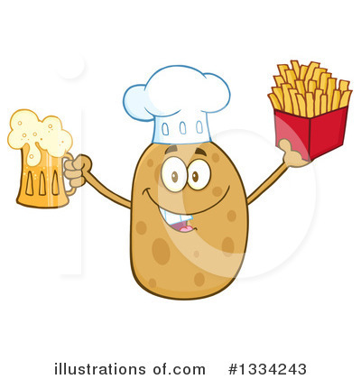 Royalty-Free (RF) Potato Character Clipart Illustration by Hit Toon - Stock Sample #1334243