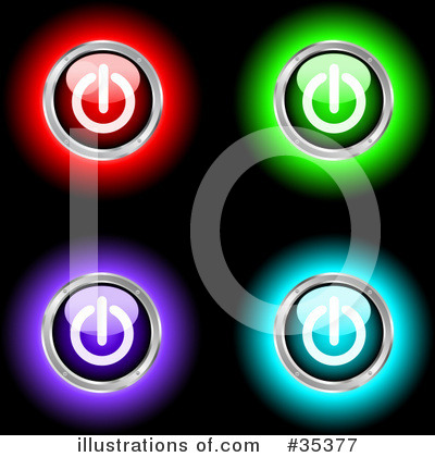 Royalty-Free (RF) Power Button Clipart Illustration by KJ Pargeter - Stock Sample #35377