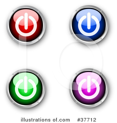 Royalty-Free (RF) Power Button Clipart Illustration by KJ Pargeter - Stock Sample #37712