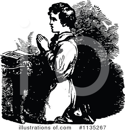 Royalty-Free (RF) Praying Clipart Illustration by Prawny Vintage - Stock Sample #1135267