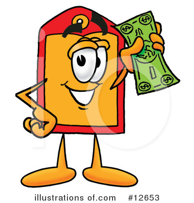 Price Tag Character Clipart #12653 by Mascot Junction