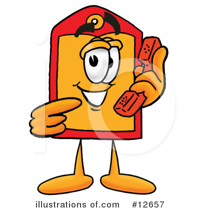 Royalty-Free (RF) Price Tag Character Clipart Illustration by Mascot Junction - Stock Sample #12657