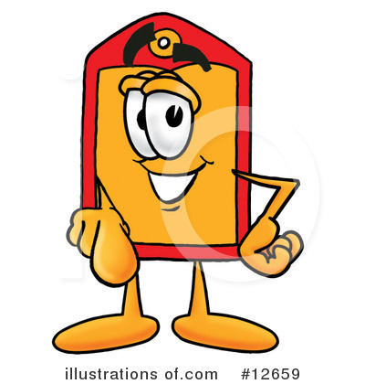Royalty-Free (RF) Price Tag Character Clipart Illustration by Mascot Junction - Stock Sample #12659