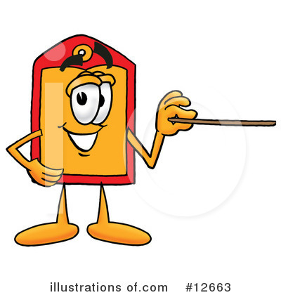 Royalty-Free (RF) Price Tag Character Clipart Illustration by Mascot Junction - Stock Sample #12663