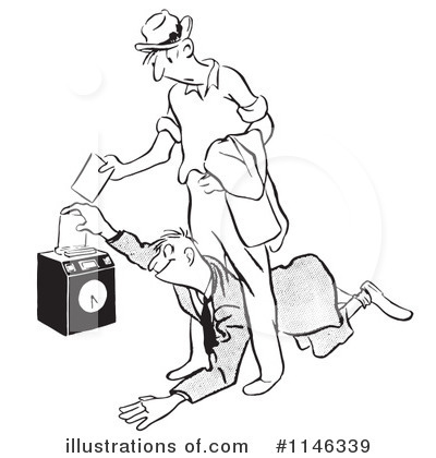 Royalty-Free (RF) Punching In Clipart Illustration by Picsburg - Stock Sample #1146339