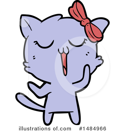 Royalty-Free (RF) Purple Cat Clipart Illustration by lineartestpilot - Stock Sample #1484966