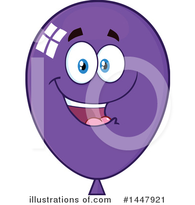 Royalty-Free (RF) Purple Party Balloon Clipart Illustration by Hit Toon - Stock Sample #1447921