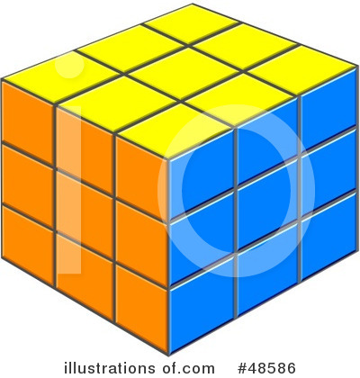 Royalty-Free (RF) Puzzle Cube Clipart Illustration by Prawny - Stock Sample #48586