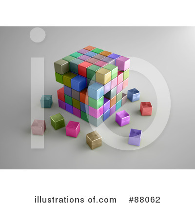 Royalty-Free (RF) Puzzle Cube Clipart Illustration by Mopic - Stock Sample #88062