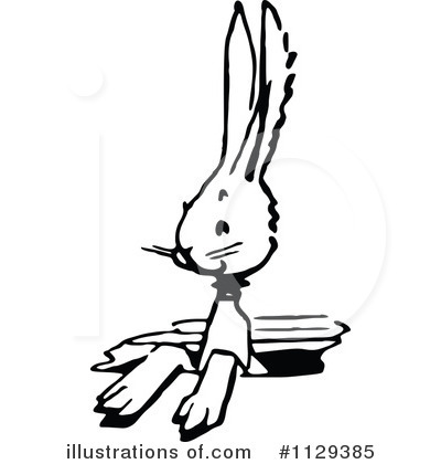 Royalty-Free (RF) Rabbit Clipart Illustration by Prawny Vintage - Stock Sample #1129385