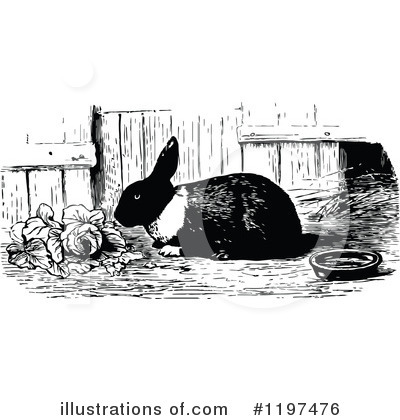 Royalty-Free (RF) Rabbit Clipart Illustration by Prawny Vintage - Stock Sample #1197476