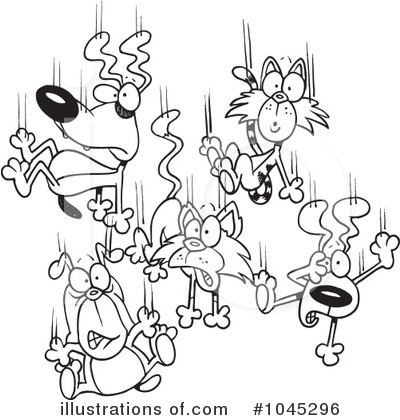 Royalty-Free (RF) Raining Cats And Dogs Clipart Illustration by toonaday - Stock Sample #1045296