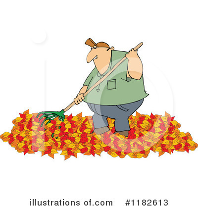 Royalty-Free (RF) Raking Leaves Clipart Illustration by djart - Stock Sample #1182613