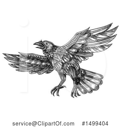 Royalty-Free (RF) Raven Clipart Illustration by patrimonio - Stock Sample #1499404