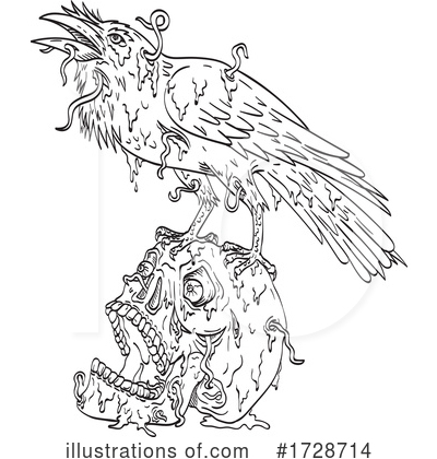 Royalty-Free (RF) Raven Clipart Illustration by patrimonio - Stock Sample #1728714
