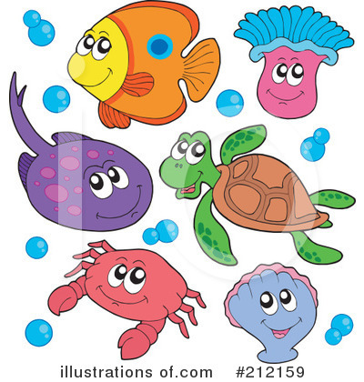 Royalty-Free (RF) Ray Fish Clipart Illustration by visekart - Stock Sample #212159