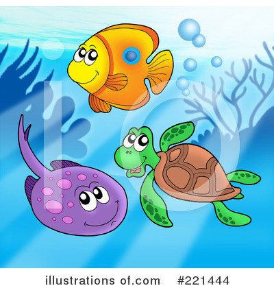 Royalty-Free (RF) Ray Fish Clipart Illustration by visekart - Stock Sample #221444