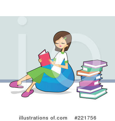 Royalty-Free (RF) Reading Clipart Illustration by peachidesigns - Stock Sample #221756