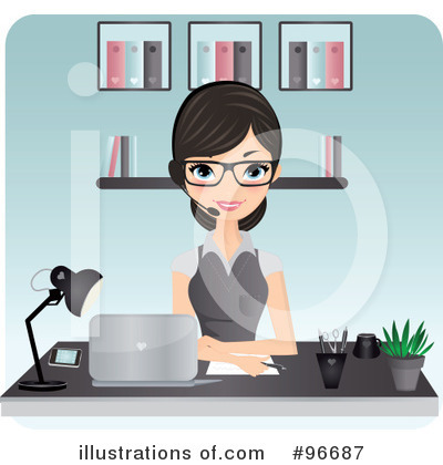 Royalty-Free (RF) Receptionist Clipart Illustration by Melisende Vector - Stock Sample #96687
