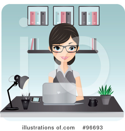 Royalty-Free (RF) Receptionist Clipart Illustration by Melisende Vector - Stock Sample #96693