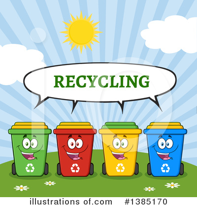 Red Recycle Bin Clipart #1385170 by Hit Toon