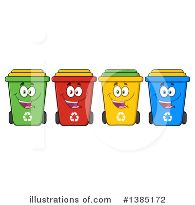 Green Recycle Bin Clipart #1385172 by Hit Toon