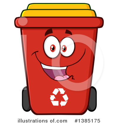 Red Recycle Bin Clipart #1385175 by Hit Toon