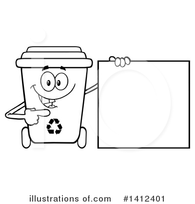 Trash Can Clipart #1412401 by Hit Toon