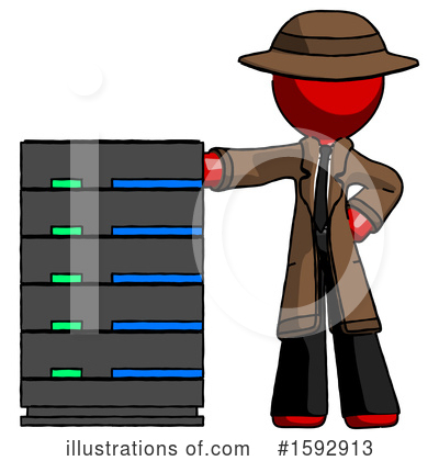 Royalty-Free (RF) Red Design Mascot Clipart Illustration by Leo Blanchette - Stock Sample #1592913