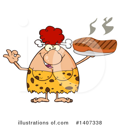 Royalty-Free (RF) Red Haired Cave Woman Clipart Illustration by Hit Toon - Stock Sample #1407338