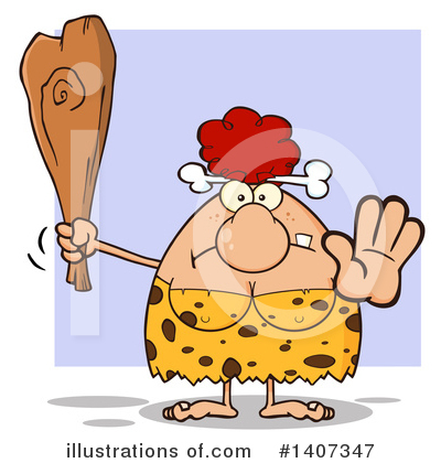 Royalty-Free (RF) Red Haired Cave Woman Clipart Illustration by Hit Toon - Stock Sample #1407347
