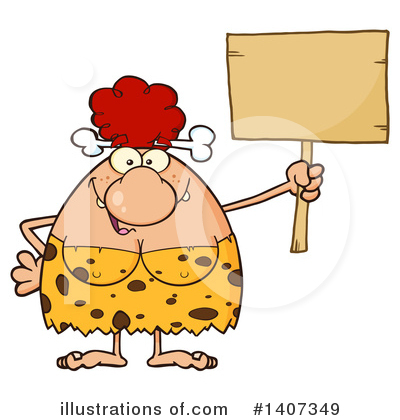 Royalty-Free (RF) Red Haired Cave Woman Clipart Illustration by Hit Toon - Stock Sample #1407349