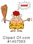 Red Haired Cave Woman Clipart #1407353 by Hit Toon