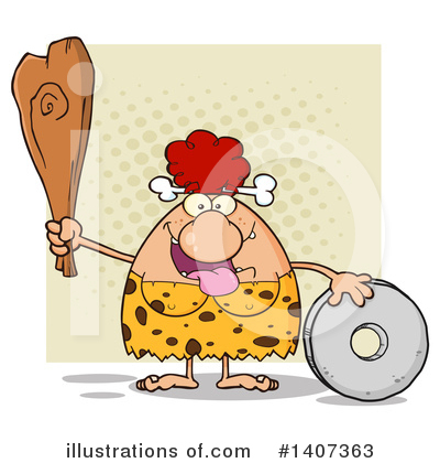 Cave Woman Clipart #1407363 by Hit Toon