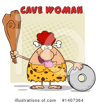 Royalty-Free (RF) Red Haired Cave Woman Clipart Illustration by Hit Toon - Stock Sample #1407364