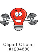 Red Light Bulb Clipart #1204680 by Hit Toon