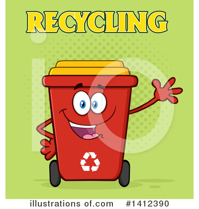 Trash Can Clipart #1412390 by Hit Toon