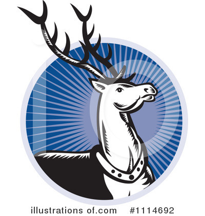 Royalty-Free (RF) Reindeer Clipart Illustration by patrimonio - Stock Sample #1114692