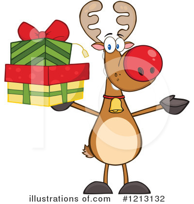 Royalty-Free (RF) Reindeer Clipart Illustration by Hit Toon - Stock Sample #1213132