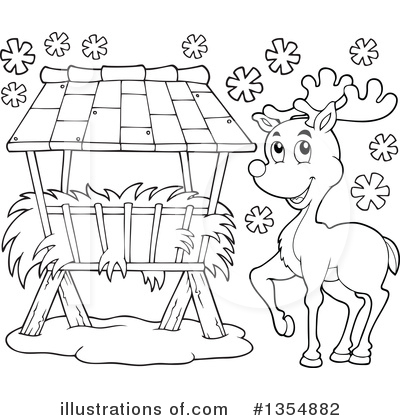 Royalty-Free (RF) Reindeer Clipart Illustration by visekart - Stock Sample #1354882