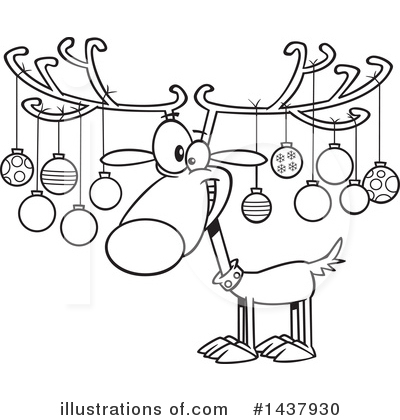 Royalty-Free (RF) Reindeer Clipart Illustration by toonaday - Stock Sample #1437930