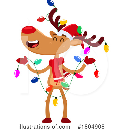 Royalty-Free (RF) Reindeer Clipart Illustration by Hit Toon - Stock Sample #1804908