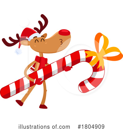 Royalty-Free (RF) Reindeer Clipart Illustration by Hit Toon - Stock Sample #1804909