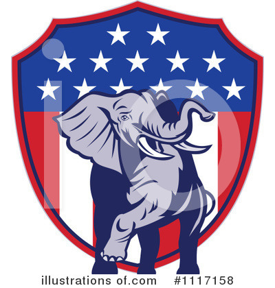 Republican Elephant Clipart #1117158 by patrimonio