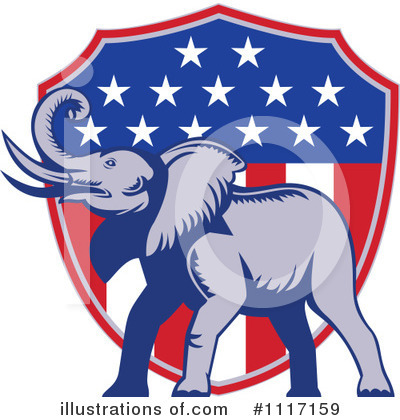 Republican Elephant Clipart #1117159 by patrimonio
