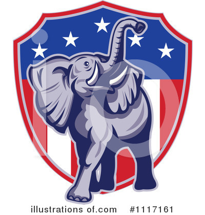 Republican Elephant Clipart #1117161 by patrimonio