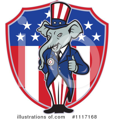 Republican Elephant Clipart #1117168 by patrimonio