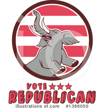 Republican Elephant Clipart #1366050 by patrimonio