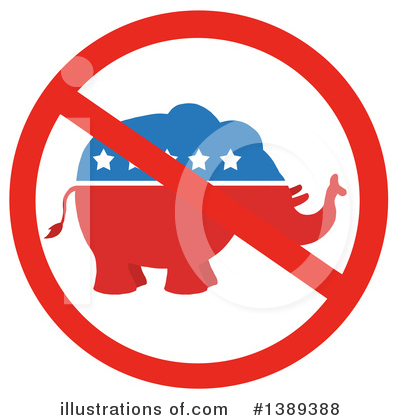 Royalty-Free (RF) Republican Elephant Clipart Illustration by Hit Toon - Stock Sample #1389388