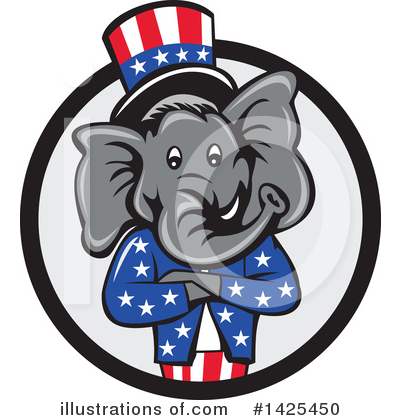 Royalty-Free (RF) Republican Elephant Clipart Illustration by patrimonio - Stock Sample #1425450